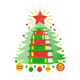 Christmas Tree Embroidery Design, Retro Holiday Pattern, Instant Download