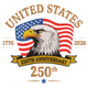 United States 250th Anniversary Eagle Embroidery Design, Instant Download