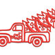 Valentine Christmas Tree Truck Embroidery Design, Instant Download