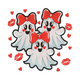 Valentine Ghost Trio Embroidery Design, Instant Download