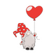 Valentine Gnome with Heart Balloon Embroidery Design, Instant Download