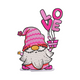 Valentine Gnome with Love Balloons Embroidery Design, Instant Download