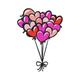 Valentine Heart Balloon Bouquet Embroidery Design, Instant Download