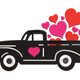 Valentine Heart Truck Embroidery Design, Instant Download