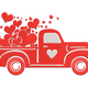 Valentine Heart Truck Embroidery Design V2, Instant Download