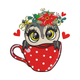 Valentine Owl Embroidery Design, Instant Download