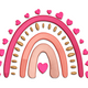 Valentine Rainbow Heart Embroidery Design, Instant Download