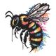 Vibrant Bumblebee Embroidery Design, Insect Machine Embroidery Pattern, Instant Download