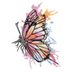 Vibrant Butterfly Embroidery Design, 10 Color Butterfly Machine Embroidery Pattern, Instant Download