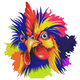 Vibrant Chicken Head Embroidery Design, Instant Download