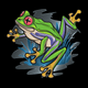 Vibrant Tree Frog Embroidery Design, Instant Download