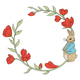 Vintage Bunny Floral Wreath Embroidery Design, Easter Machine Pattern, Instant Download
