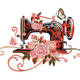 Vintage Floral Sewing Embroidery Design, Instant Download