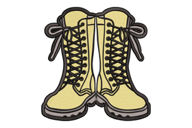 Vintage Lace-Up Boots Embroidery Design, Machine Embroidery Pattern, Instant Download
