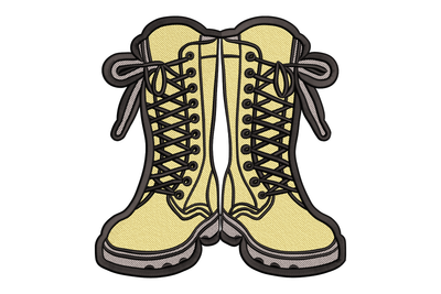 Vintage Lace-Up Boots Embroidery Design, Machine Embroidery Pattern, Instant Download