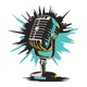 Vintage Microphone Embroidery Design, Music Machine Embroidery Pattern, Instant Download