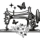 Vintage Sewing Machine with Flowers Embroidery Design, Machine Embroidery Pattern, Instant Download