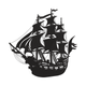 Vintage Tall Ship Silhouette Embroidery Design, Instant Download