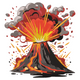Volcano Eruption Embroidery Design, Instant Download
