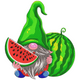 Watermelon Gnome Embroidery Design, Summer Gnome Machine Embroidery Pattern V2, Instant Download