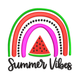 Watermelon Rainbow Summer Quote Embroidery Design, Instant Download
