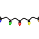 Wavy Christmas String Lights Border Embroidery Design, Machine Embroidery Pattern, Instant Download