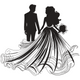 Wedding Couple Silhouette Embroidery Design, Instant Download