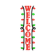 Welcome Vertical Christmas Lights Embroidery Design, Instant Download