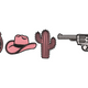 Western Pink Icons Embroidery Design, Instant Download