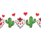 Western Valentine Cow Skull Cactus Embroidery Design, Instant Download