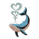 Whale Love Embroidery Design, Instant Download