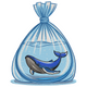 Whale in a Bag Embroidery Design, Instant Download