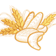 Wheat Croissant Food Embroidery Design, Instant Download