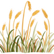 Wheat Field Border Embroidery Design, Instant Download
