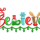 Whimsical Christmas Word Art Embroidery Design, Instant Download