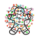 Whimsical Gingerbread Man Embroidery Design, Christmas Cookie Character Pattern