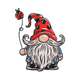 Whimsical Gnome with Ladybug Embroidery Design, Instant Download