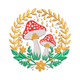Whimsical Mushroom Wreath Embroidery Design, Instant Download