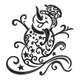 Whimsical Snowman Swirl Embroidery Design, Instant Download