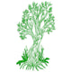Whimsical Tree of Life Line Art Embroidery Design, Instant Download