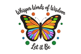 Whisper Words of Wisdom Butterfly Embroidery Design, Machine Embroidery Pattern, Instant Download