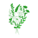 Wild Green Botanical Floral Bouquet Embroidery Design, Machine Embroidery Pattern, Instant Download