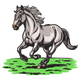 Wild Running Horse Embroidery Design, Equestrian Machine Embroidery Pattern, Instant Download