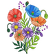 Wildflower Bouquet Embroidery Design, Instant Download