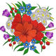 Wild Mixed Floral Bouquet Embroidery Design, Instant Download