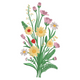 Wildflower Bouquet Embroidery Design, Floral Machine Embroidery Pattern, Instant Download