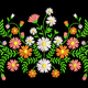 Wildflower Garden Border Embroidery Design, Instant Download