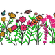 Wildflower Garden Butterfly Embroidery Design, Instant Download
