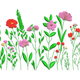 Wildflower Garden Line Art Embroidery Design, Instant Download