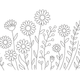 Wildflower Garden Sketch Embroidery Design, Machine Embroidery Pattern, Instant Download